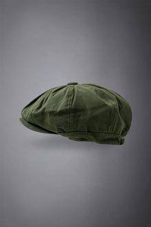 Men's flat cap in waxed fabric