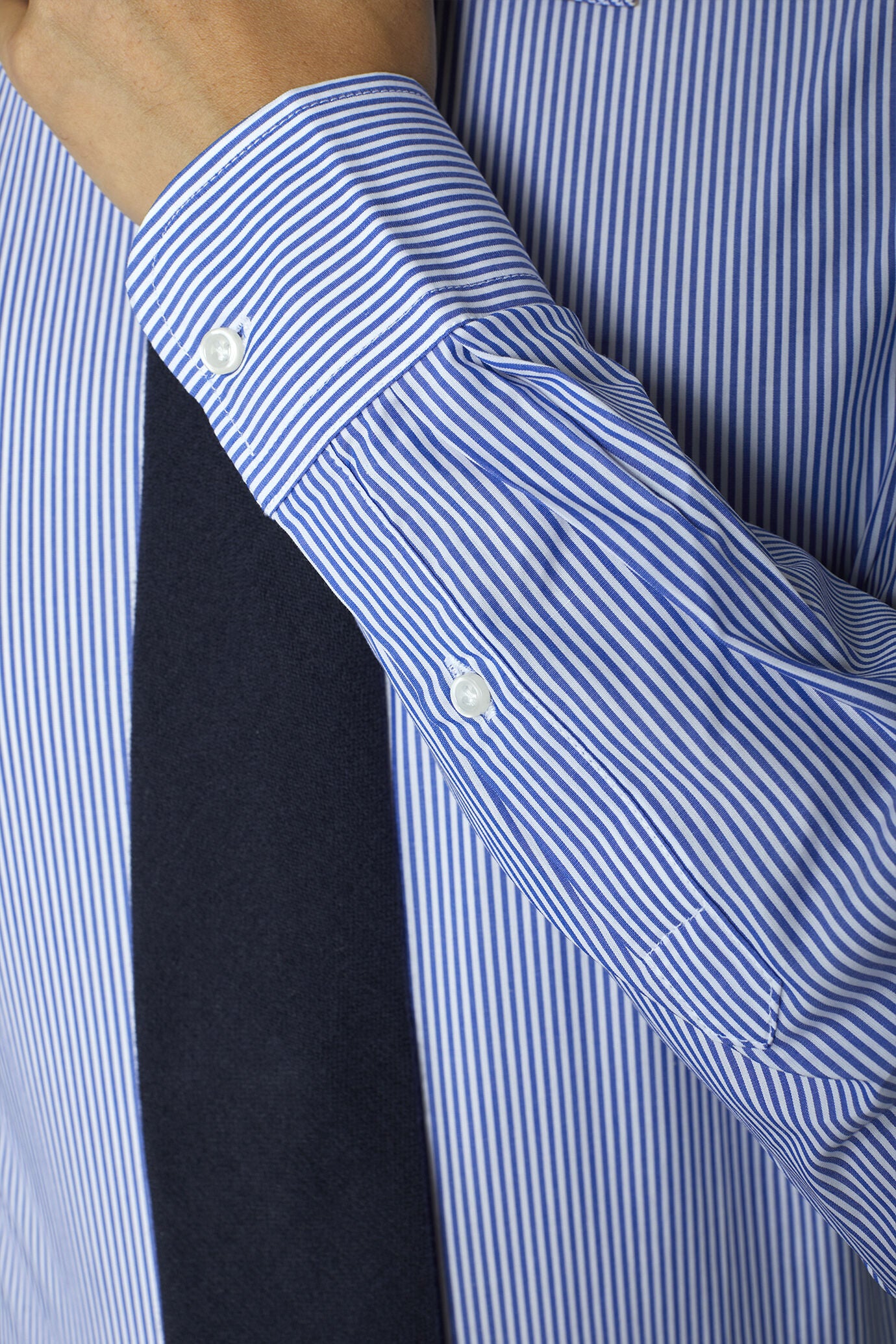 Men's striped classic french collar shirt regular fit