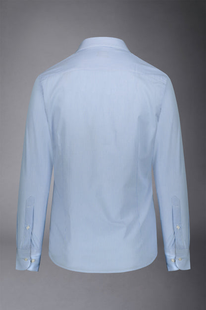 Men's classic slim fit French collar shirt with narrow stripe pattern