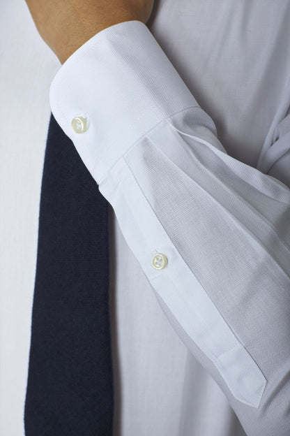 Men's slim fit french collar regular shirt dobby fabric