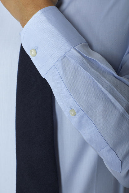 Men's slim fit french collar regular shirt dobby fabric