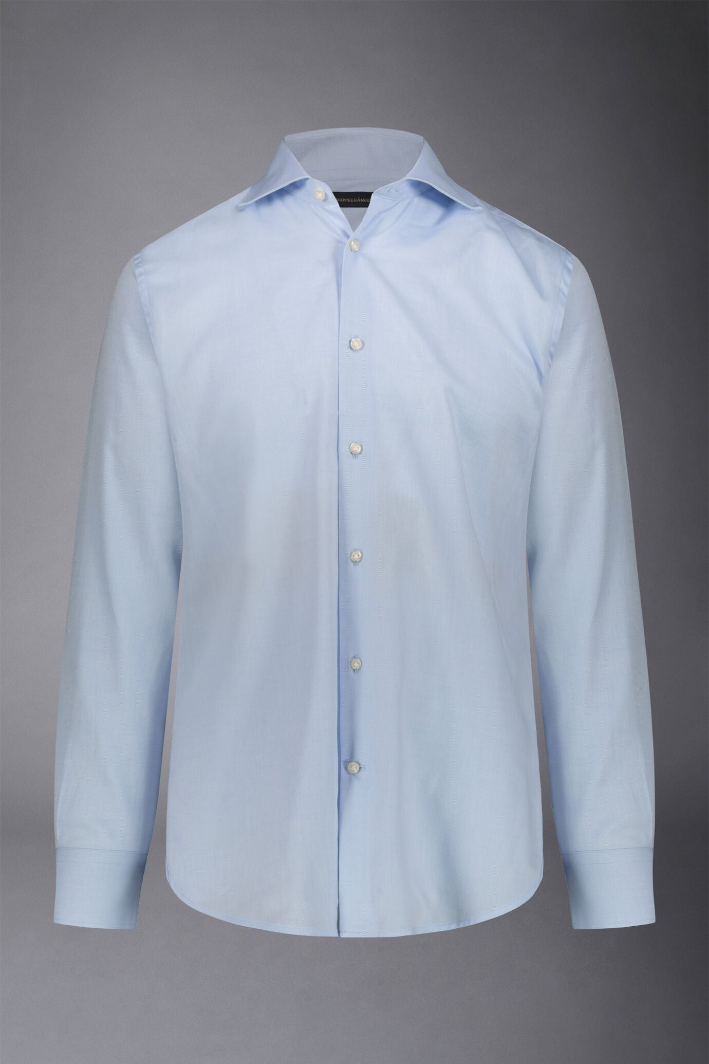 Men's slim fit french collar regular shirt dobby fabric