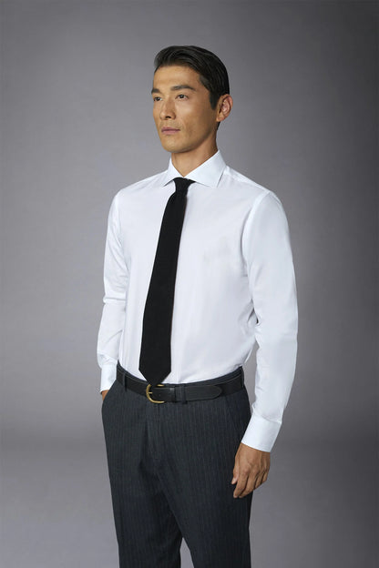 Men's slim fit french collar classic shirt barbed fabric