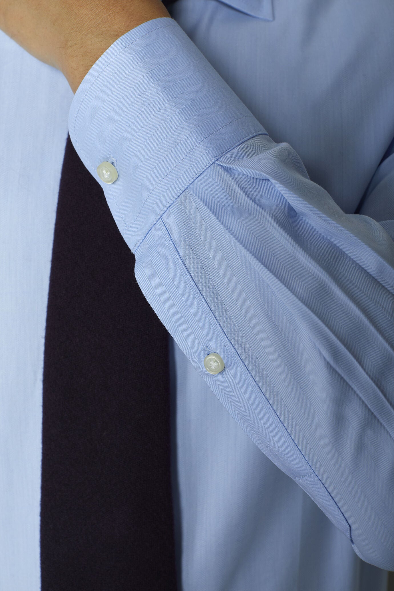 Men's slim fit french collar classic shirt barbed fabric