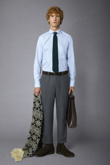 Men's regular fit french collar classic shirt dobby fabric