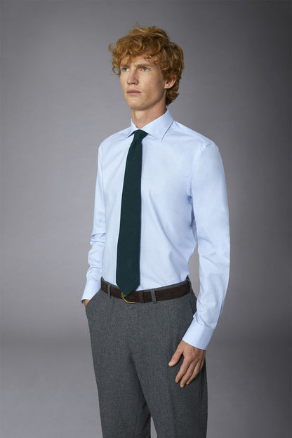 Men's regular fit french collar classic shirt dobby fabric