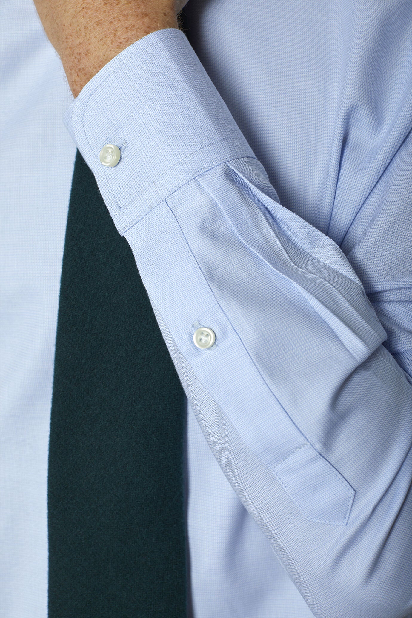 Men's regular fit french collar classic shirt dobby fabric
