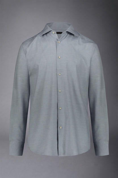 Men's regular fit french collar classic shirt dobby fabric
