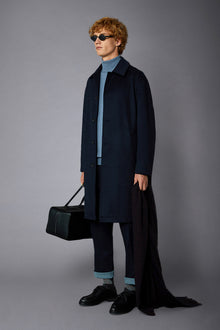 Men's single-breasted wool blend coat