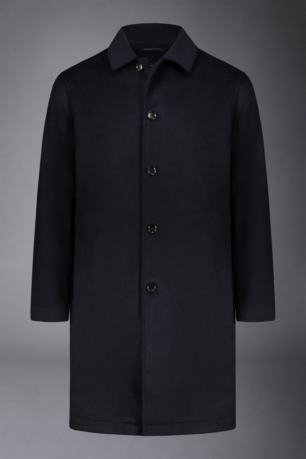 Men's single-breasted wool blend coat