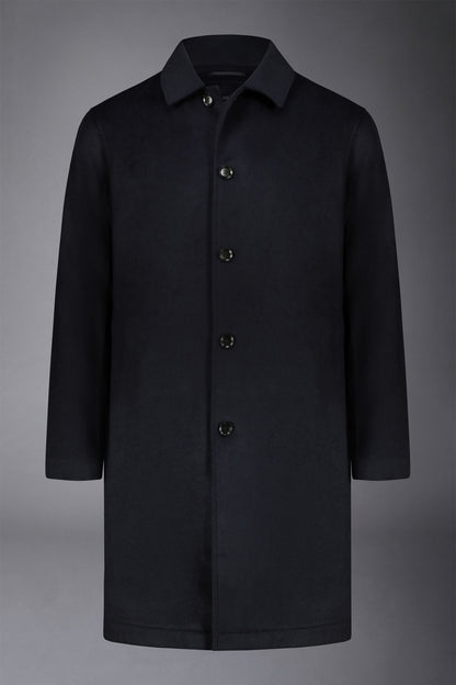 Men's single-breasted wool blend coat