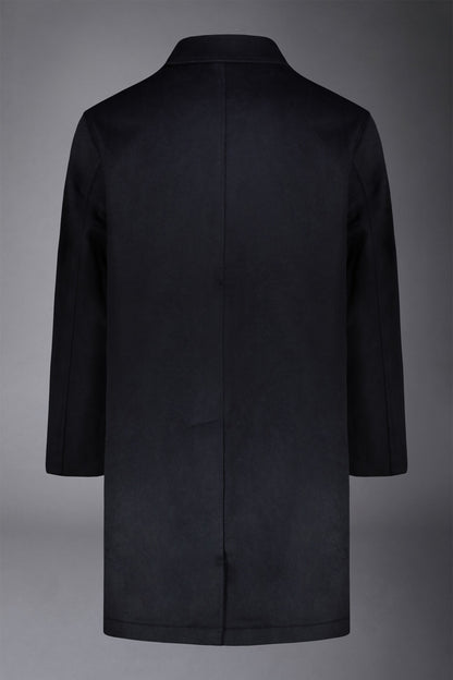 Men's wool-blend single-breasted checked loden coat