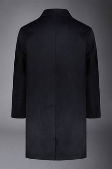 Men's wool-blend single-breasted checked loden coat