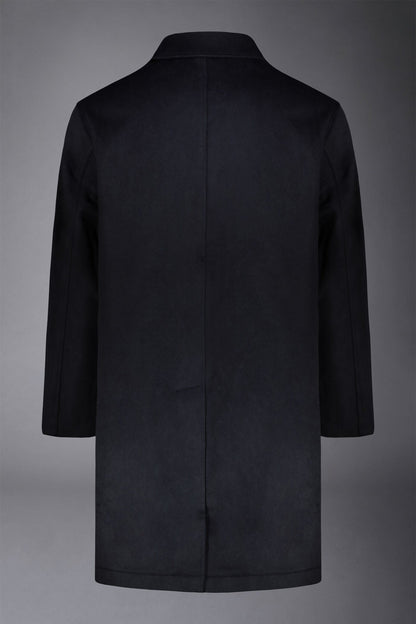 Men's wool-blend single-breasted checked loden coat