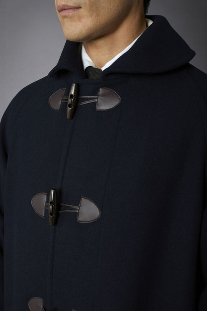 Genderless hoodless wool-blend coat