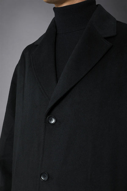 Men's classic single-breasted wool blend coat