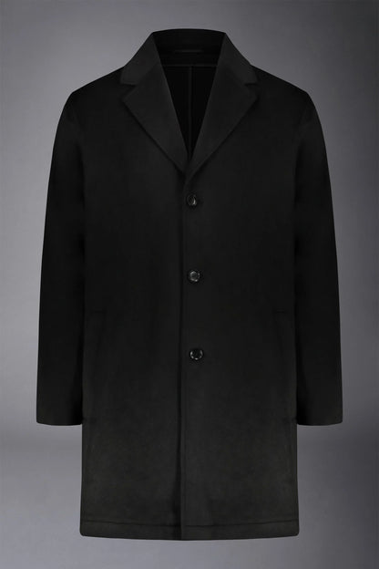 Men's classic single-breasted wool blend coat