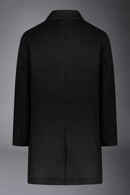 Men's classic single-breasted wool blend coat