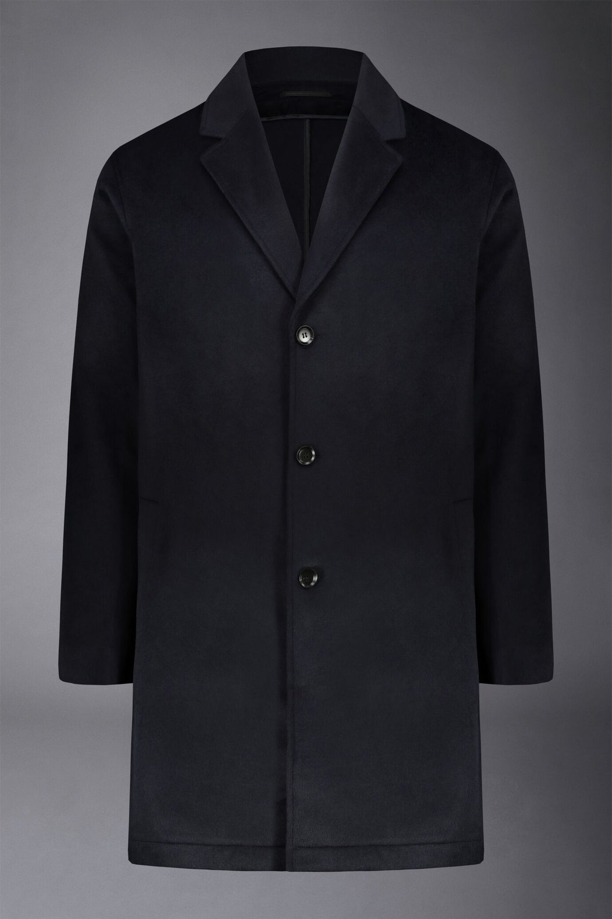 Men's classic single-breasted wool blend coat