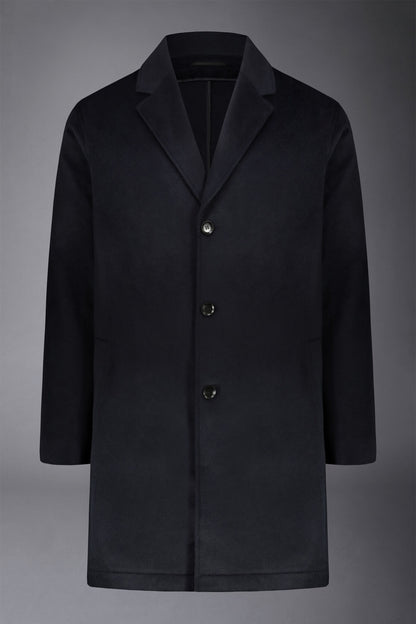 Men's classic single-breasted wool blend coat