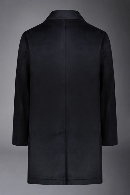 Men's classic single-breasted wool blend coat