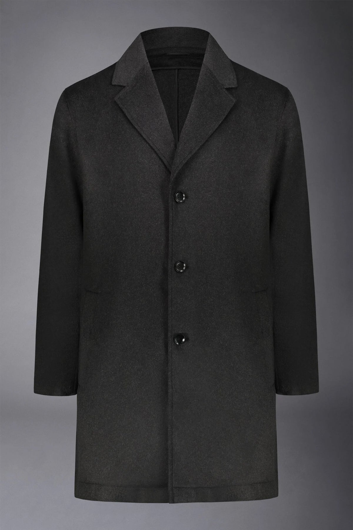 Men's classic single-breasted wool blend coat