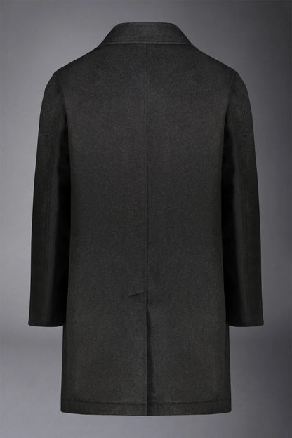 Men's classic single-breasted wool blend coat