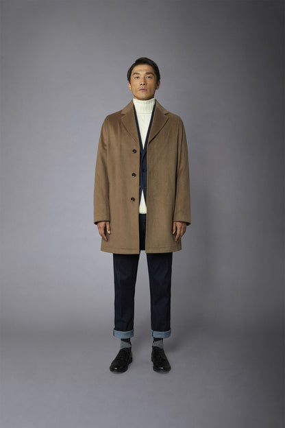 Men's classic single-breasted wool blend coat