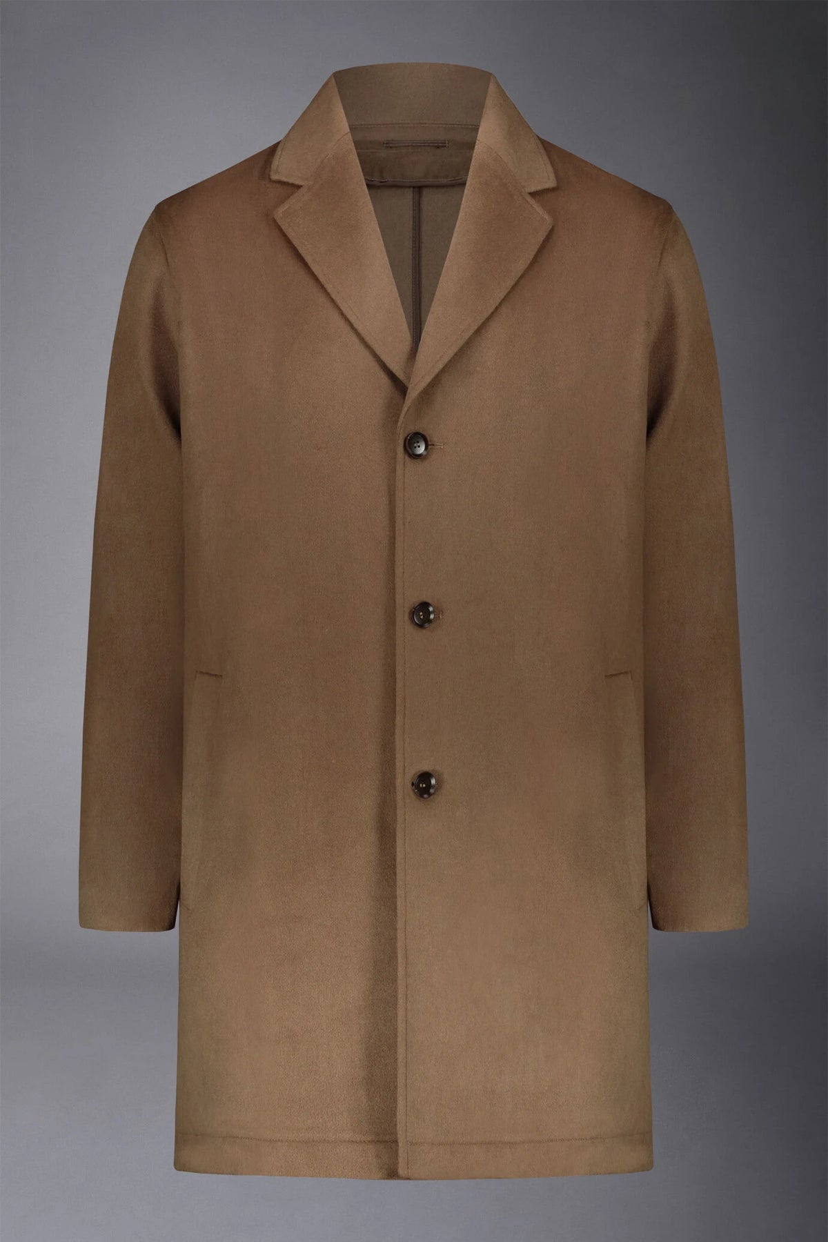 Men's classic single-breasted wool blend coat