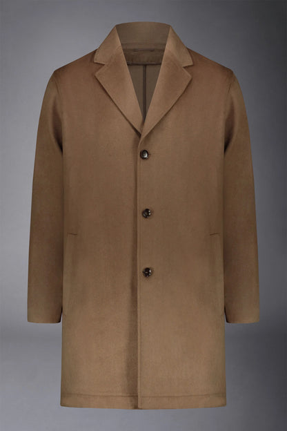 Men's classic single-breasted wool blend coat