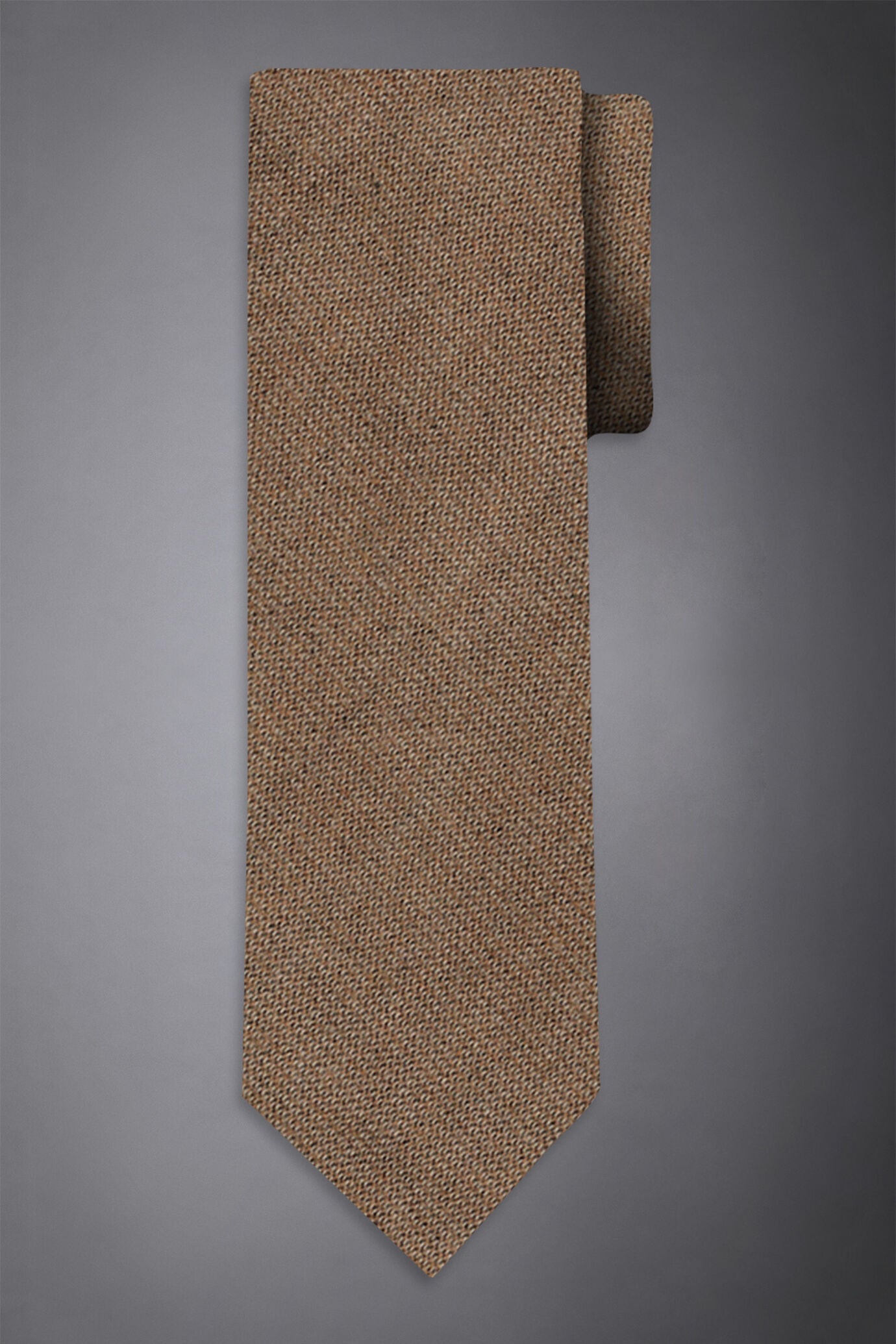 Men's solid color wool blend tie