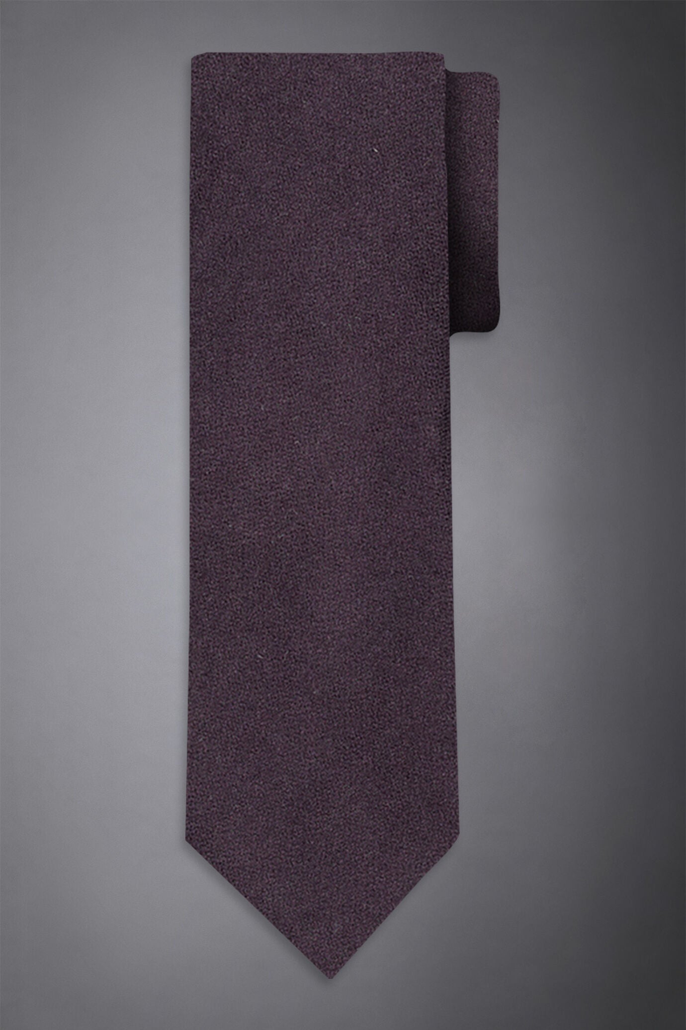 Men's solid color wool blend tie