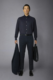 Classic genderless technical comfort fit shirt patterned fabric