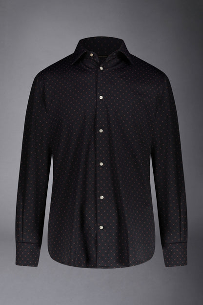 Classic genderless technical comfort fit shirt patterned fabric