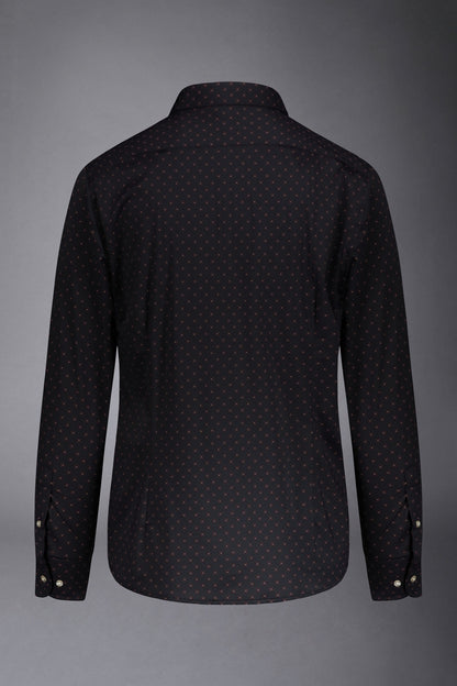 Classic genderless technical comfort fit shirt patterned fabric