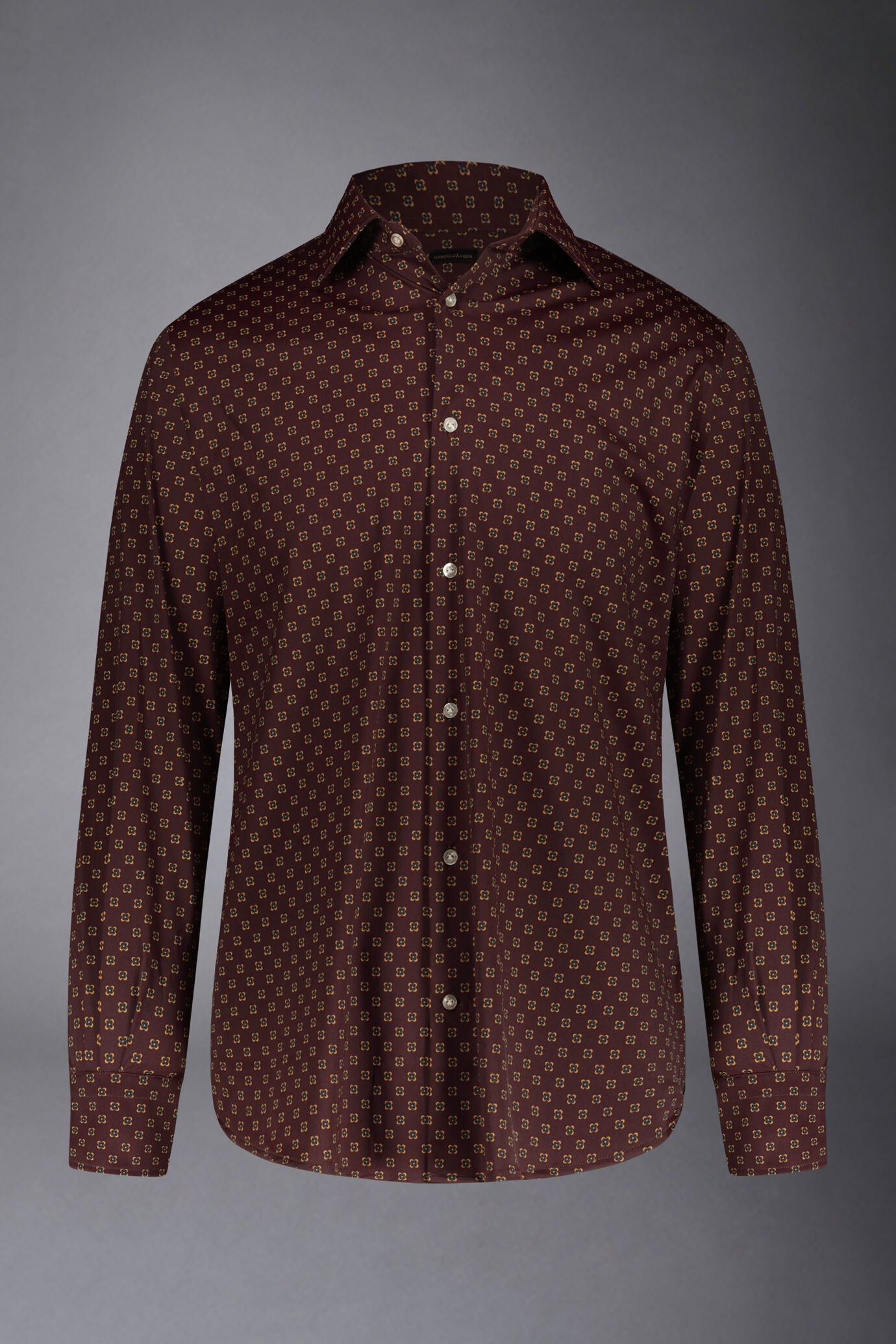 Classic genderless technical comfort fit shirt patterned fabric
