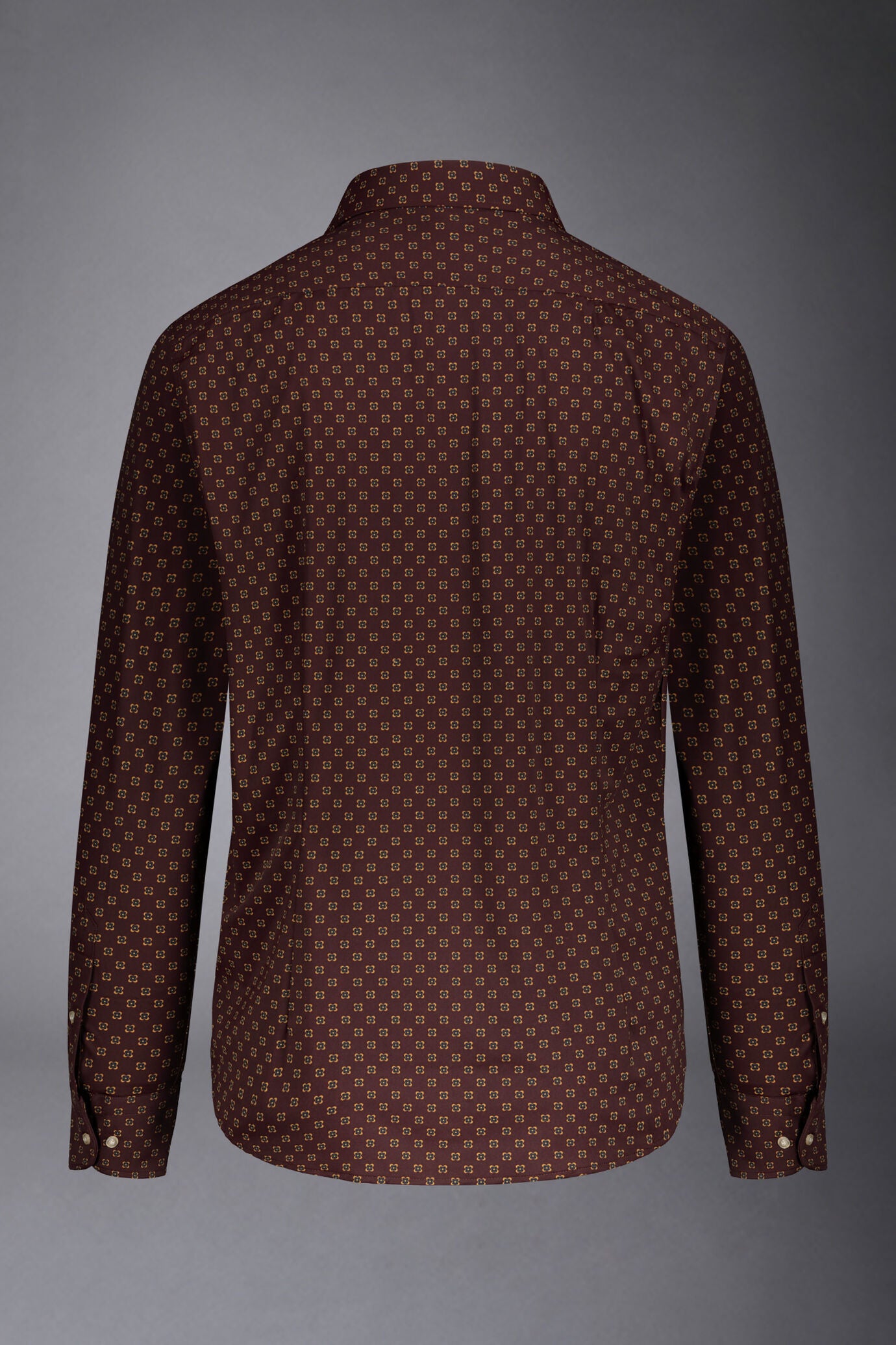 Classic genderless technical comfort fit shirt patterned fabric