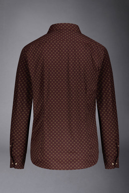 Classic genderless technical comfort fit shirt patterned fabric