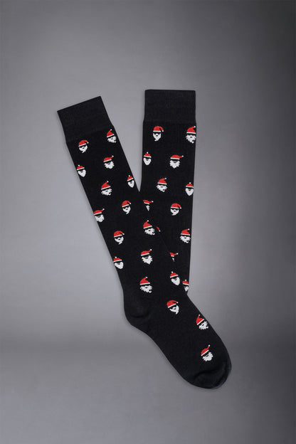 Men's knitted long socks with Santa Claus pattern made in Italy