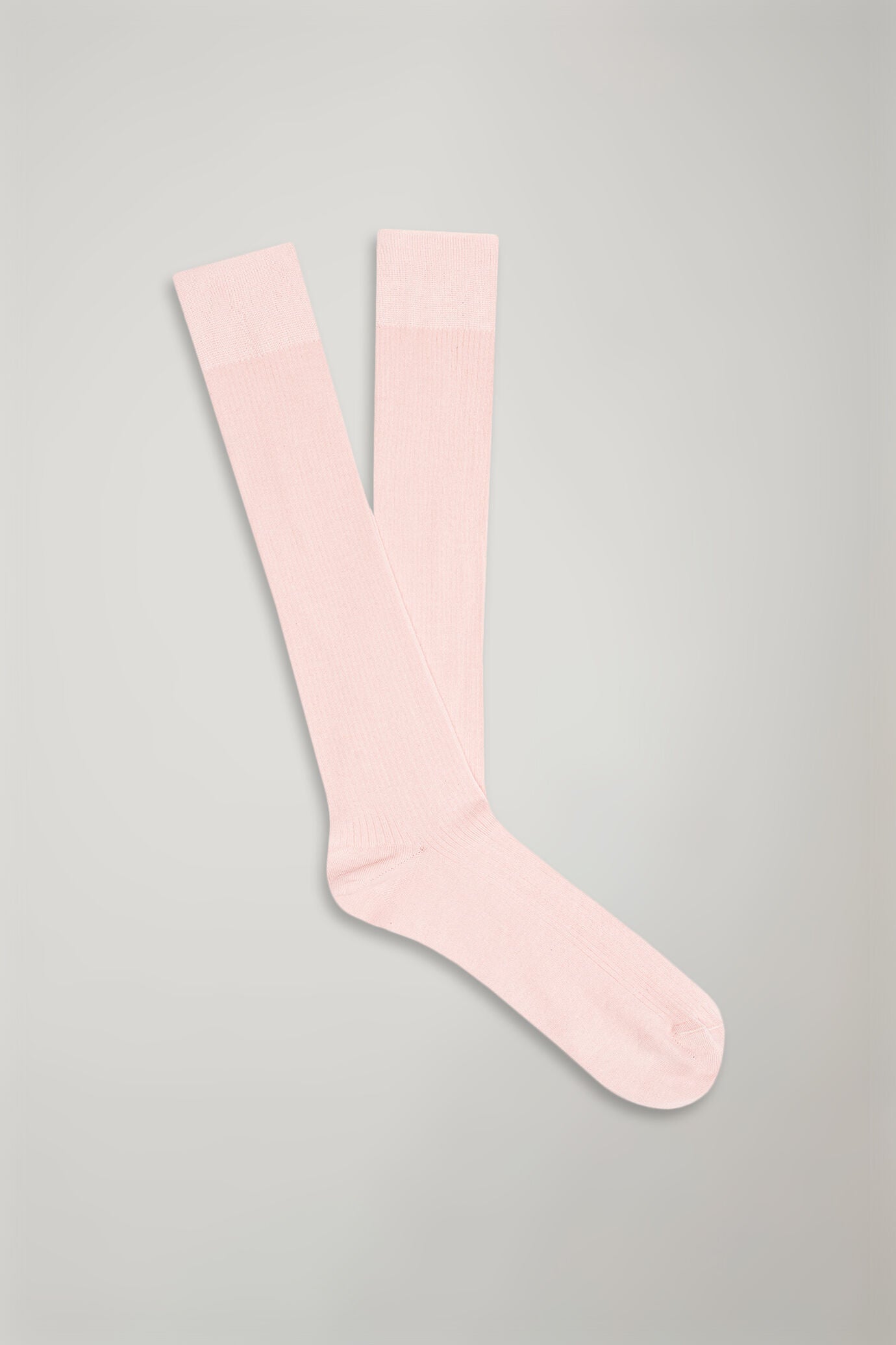 Men’s long sock in solid color ribbed knit