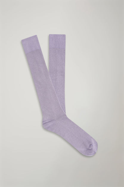 Men’s long sock in solid color ribbed knit