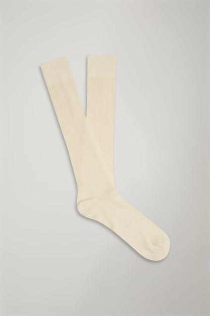 Men’s long sock in solid color ribbed knit