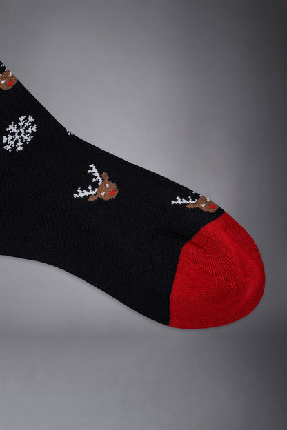 Men's knitted long socks with reindeers pattern made in Italy