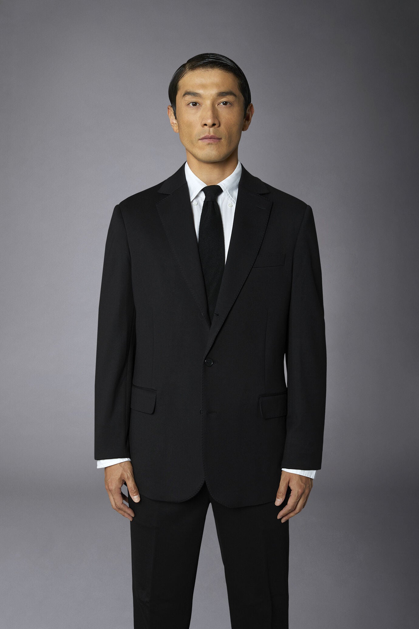 Men's single-breasted jacket in jersey regular fit