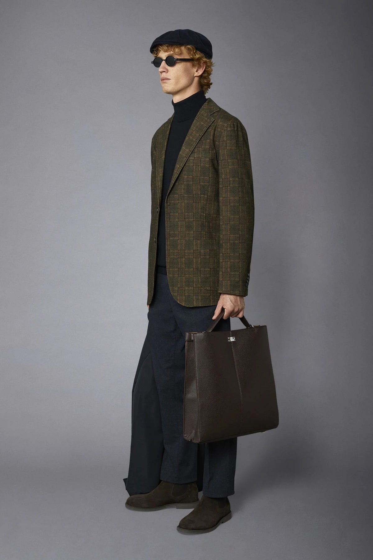 Regular fit genderless single-breasted jacket Prince of Wales fabric