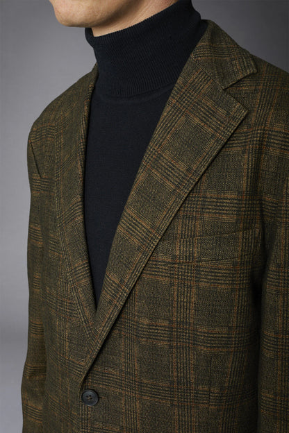 Regular fit genderless single-breasted jacket Prince of Wales fabric