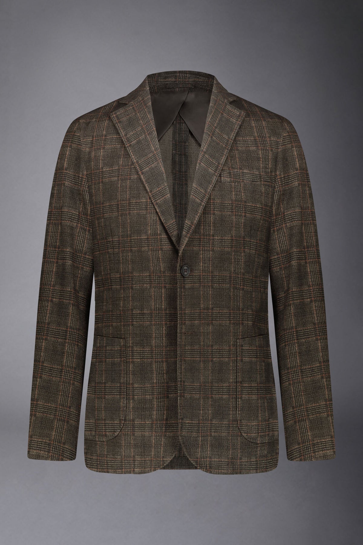 Regular fit genderless single-breasted jacket Prince of Wales fabric