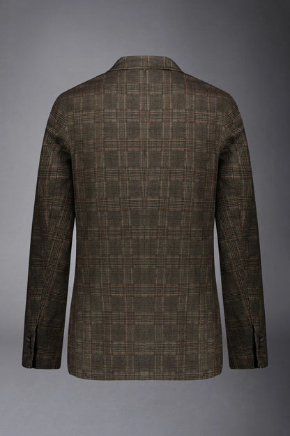 Regular fit genderless single-breasted jacket Prince of Wales fabric