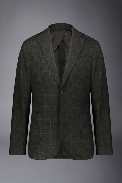 Regular fit genderless single-breasted jacket Prince of Wales fabric