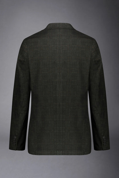 Regular fit genderless single-breasted jacket Prince of Wales fabric
